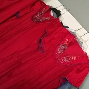 Vanity Fair Sweetheart Red nylon pajamas and Robe